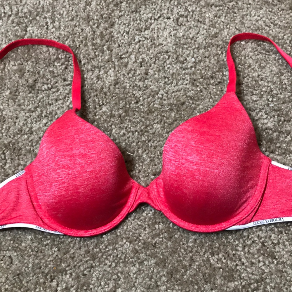 Heather red Victoria secret semi demi bra